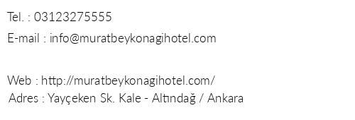 Murat Bey Kona Hotel telefon numaralar, faks, e-mail, posta adresi ve iletiim bilgileri